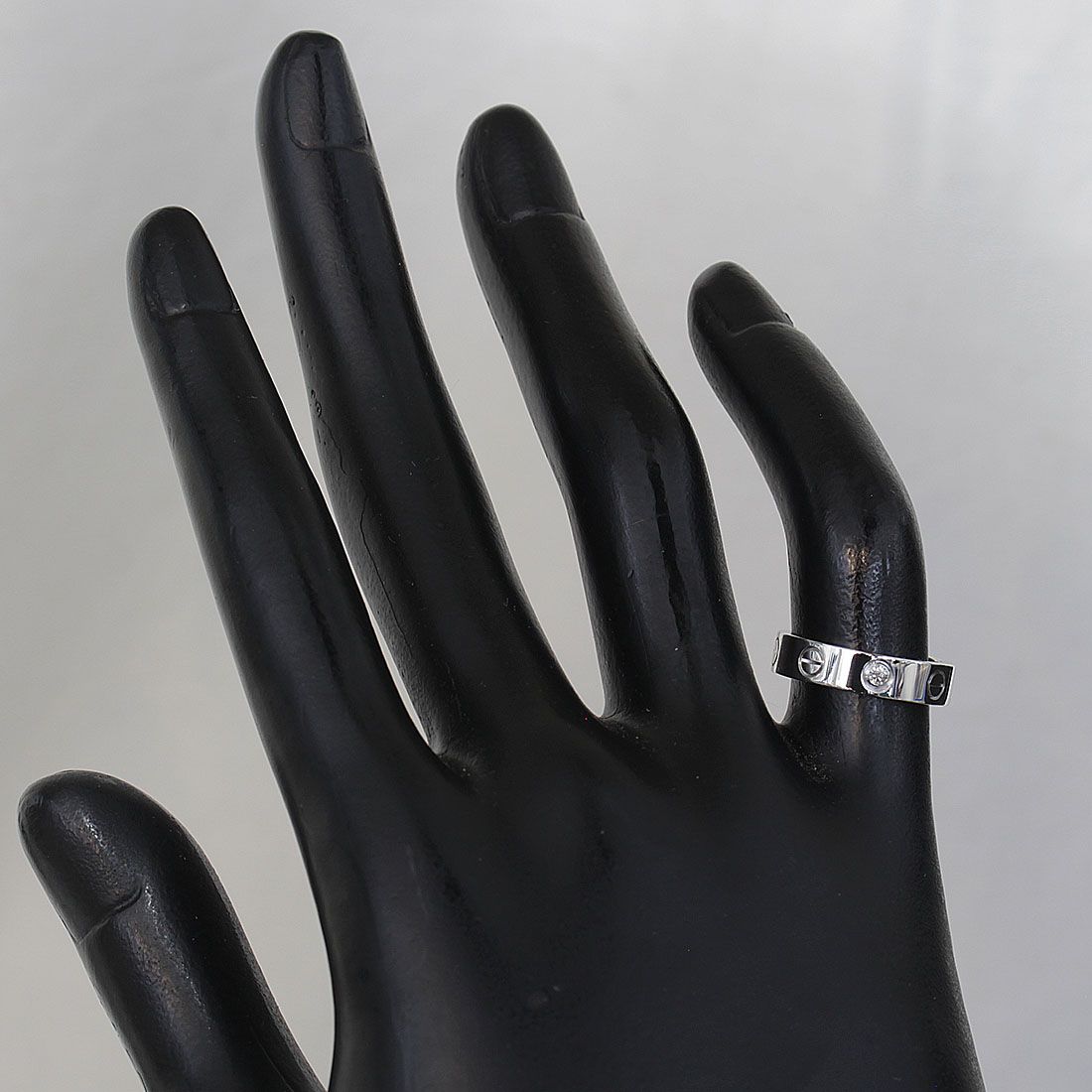 カルティエ Cartier ミニラブリング ダイヤ 6号(46)750 K18WG E2044