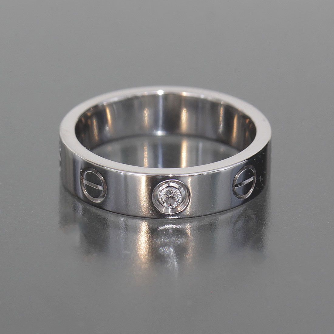 カルティエ Cartier ミニラブリング ダイヤ 6号(46)750 K18WG E2044