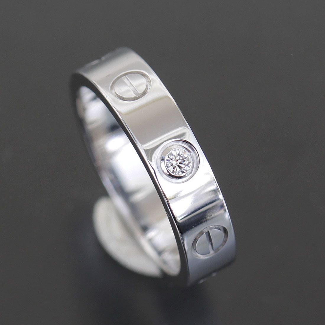 カルティエ Cartier ミニラブリング ダイヤ 6号(46)750 K18WG E2044