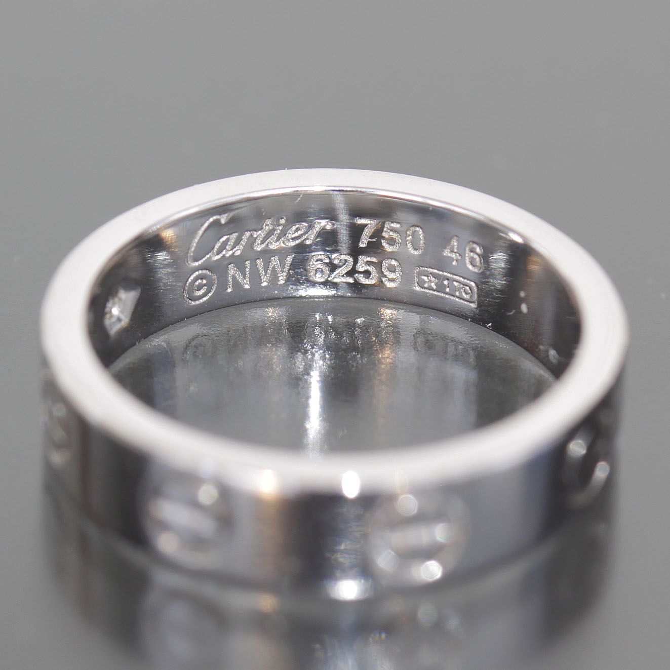 カルティエ Cartier ミニラブリング ダイヤ 6号(46)750 K18WG E2044