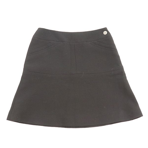 【美品】シャネル CHANEL スカート ココマークボタン 97A P09334 ウール100％ レディース ブラック サイズ38 【yy】【中古】4000065810001500