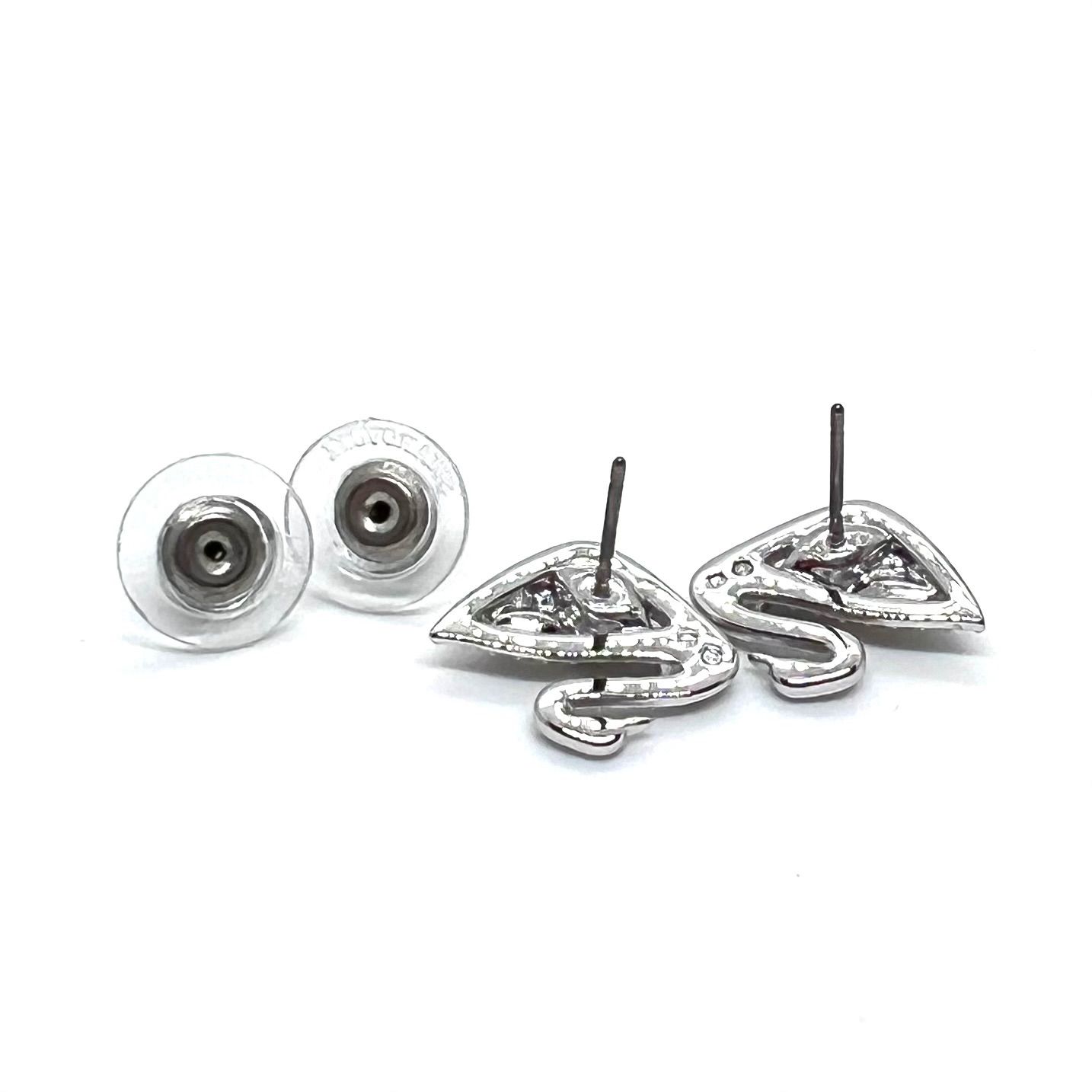 美品☆SWAROVSKI スワロフスキー ピアス スワン クリスタル 白鳥