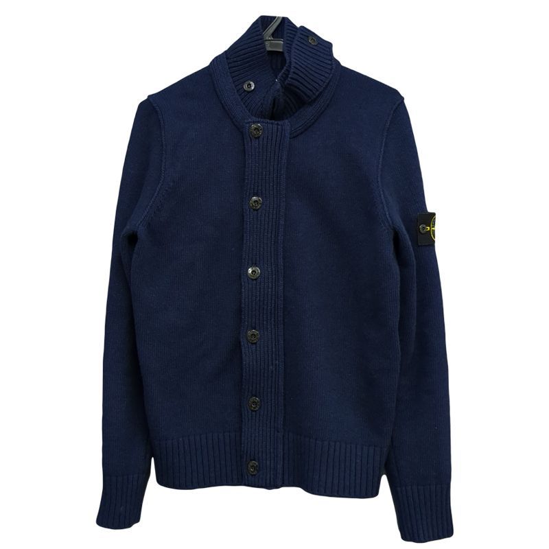 中古AB STONE ISLAND ストーンアイランド ニットカーディガン ネイビー