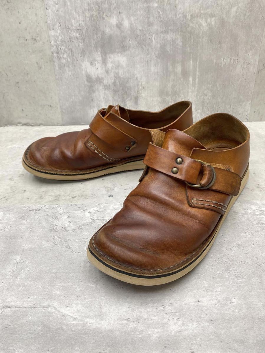 Fracap フラカップ イタリア製 レザー ストラップ シューズ ビブラムソール ローファー スリッポン size43/ブラウン ■■◎メンズ