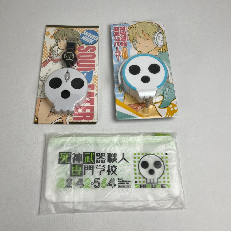 [Unused Item] Soul Eater 3-piece Set, Death Martial Arts Portable Speaker/Mouse/Pen Case [101-260713-mo-01-fuz]