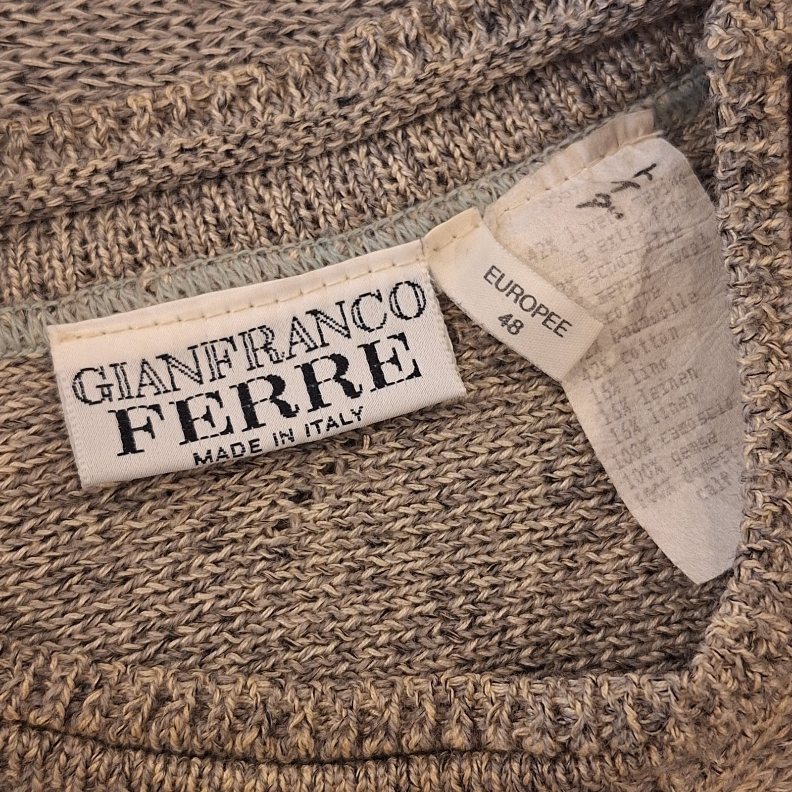 ジャンフランコフェレ GIANFRANCO FERRE イタリア製 ニットグレー系