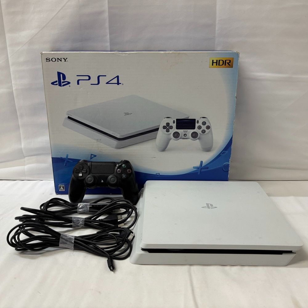 ◆PS4 CUH-2100A ホワイト 500GB コントローラー ブラック 893