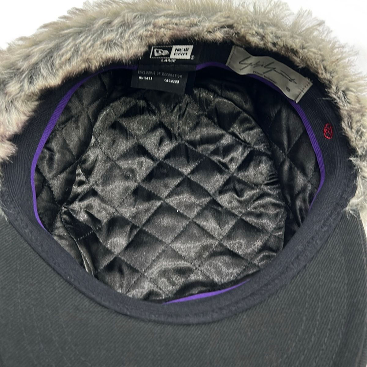 yohjiyamamoto(ヨウジヤマモト) キャップ LARGE - 黒×グレー NEW ERA