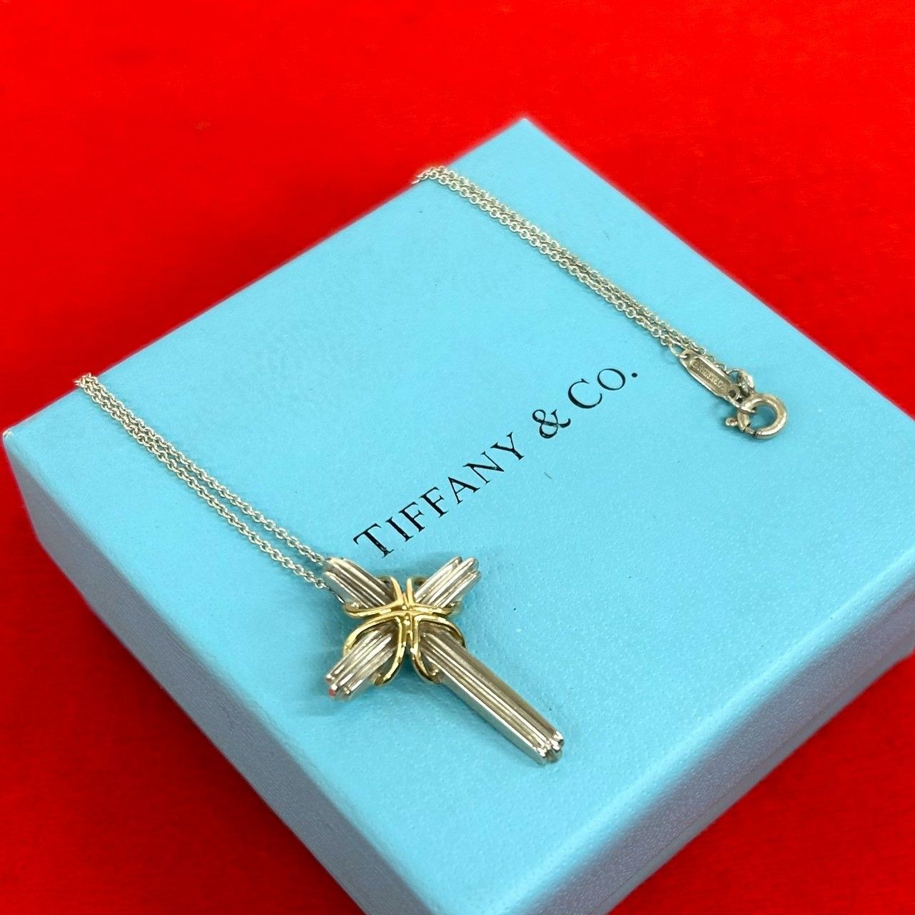 極 美品 TIFFANY&Co. ティファニー ヴィンテージ シグネチャー クロス