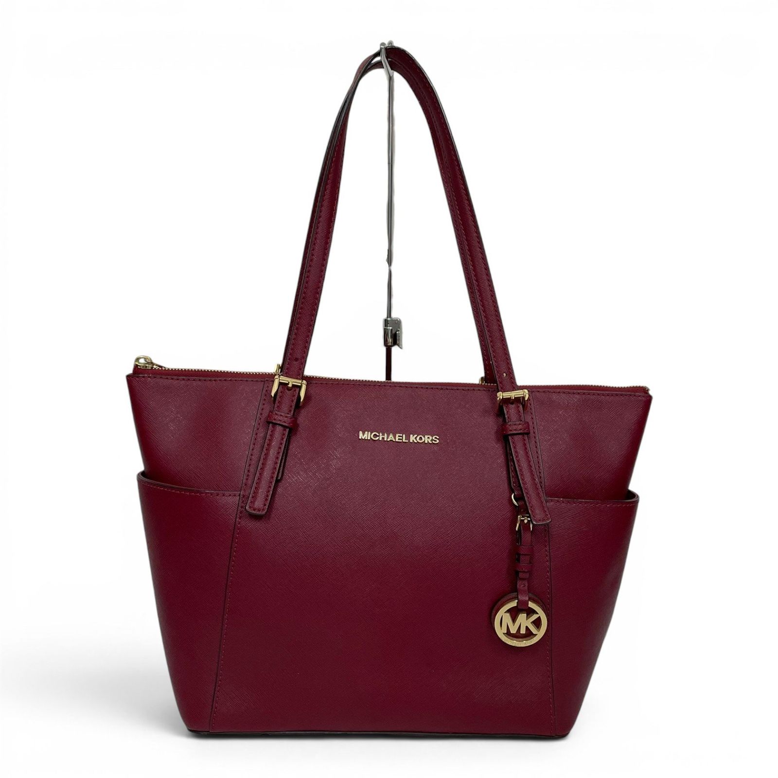 MICHAEL KORS マイケルコース トートバッグ レザー レッド ジェットセットアイテム イーストウエスト トップジップ トート 30F2GTTT8L