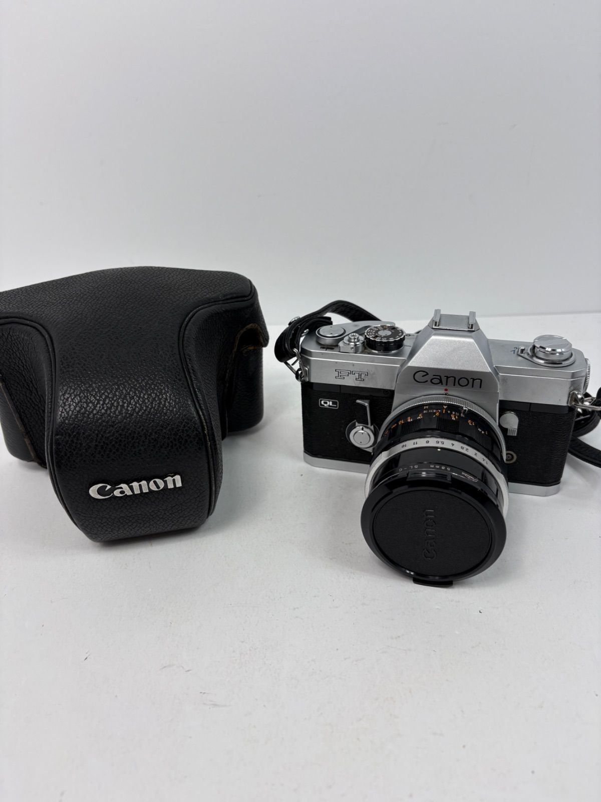 Canon FT QL FL 50mm F1.4 一眼レフ フィルムカメラ 純正ケース付き　K-42