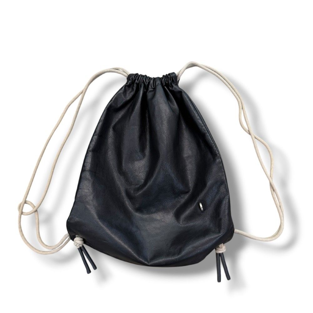 希少 リックオウエンス ドローストリングバックパック レザー ブラック y2k RICK OWENS 24AW PORTERVILLE レザー ドローストリング バックパック F