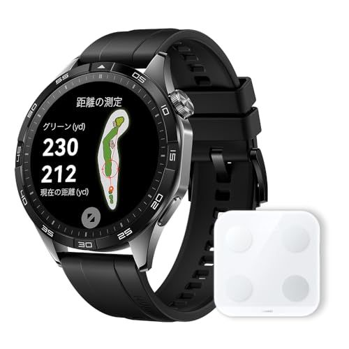【体組成計(BT)セット】HUAWEI(ファーウェイ) WATCH GT 4 46mm ゴルフナビ搭載 スマートウォッチ コース攻略 練習モード 最長14日間持続ロングバッテリー GNSS測位(GPS) カロリー管理 睡眠中呼吸乱れ検知 24 4d631f4c