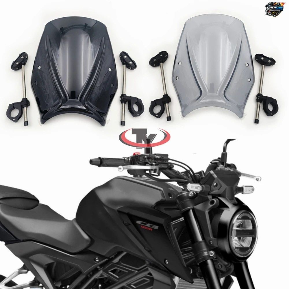 CB125R 2018-2024用オートバイ改造キット（サポートフレーム、ウインドシールド、ウインドディフレクター、ウインドスクリーンスポイラー付