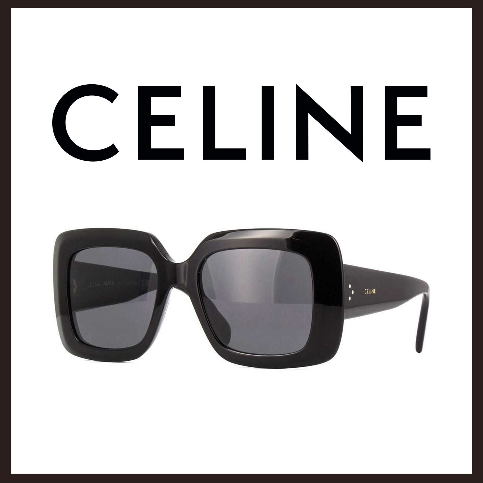 新品 未使用 セリーヌ スクエア アセテート サングラス ブラック【CELINE】ビックシルエット スクエア型アイウェア