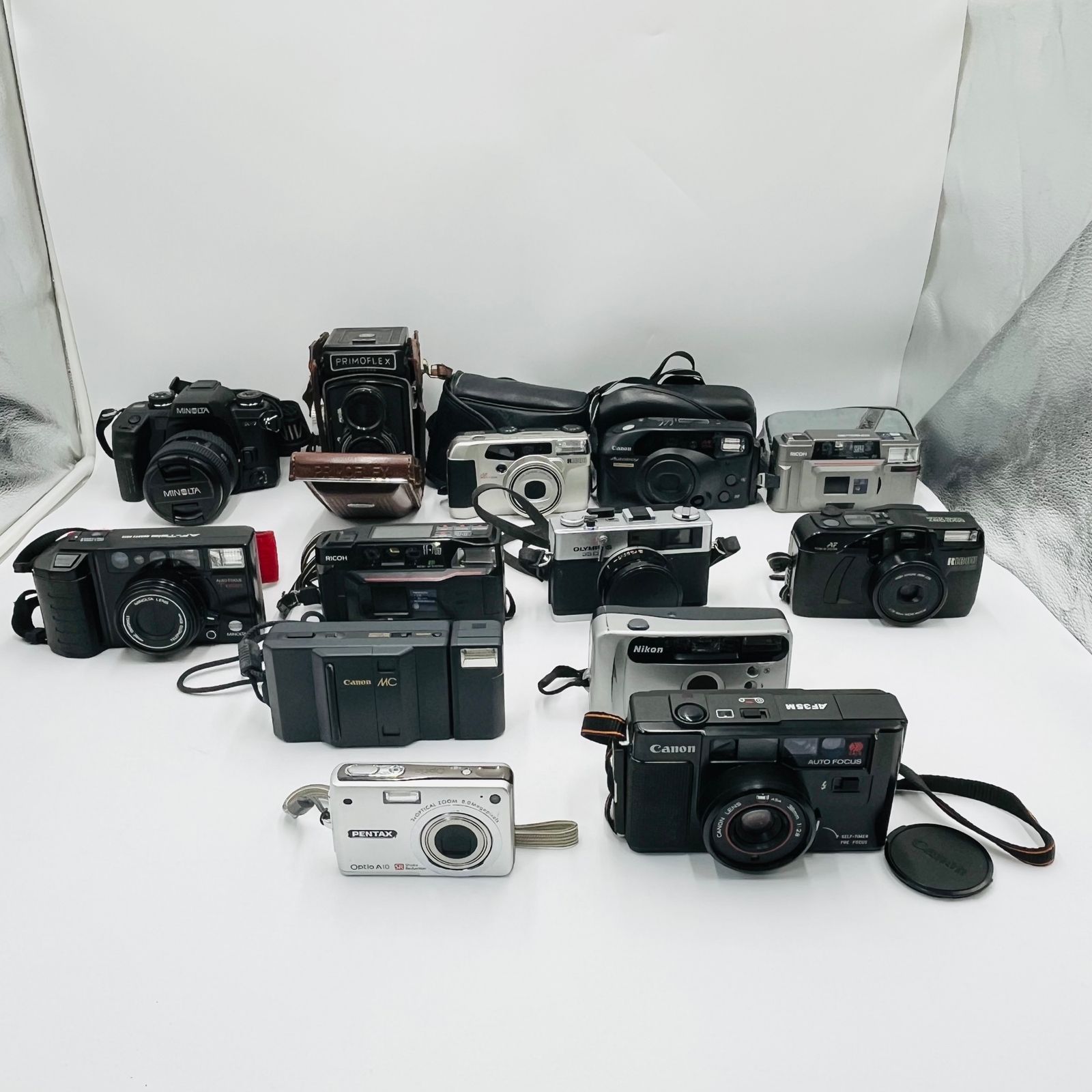 【ジャンク品】カメラ/13点まとめ/RICOH/MINOLTA/Canon/Nikon/OLYMPUS/現状品/動作未確認