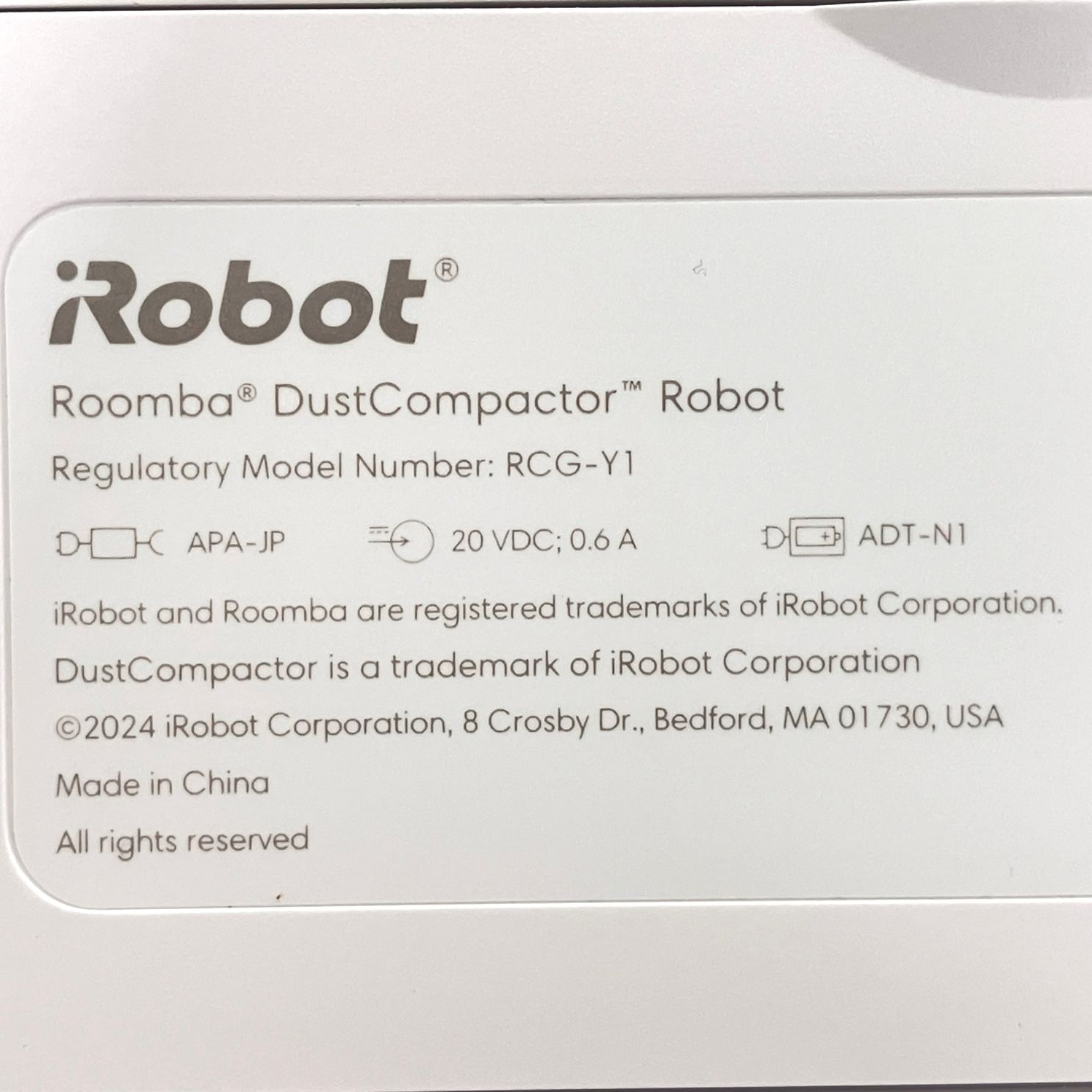 iRobot RCG-Y1 Roomba 205 アイロボット ルンバ ロボット 掃除機 家電