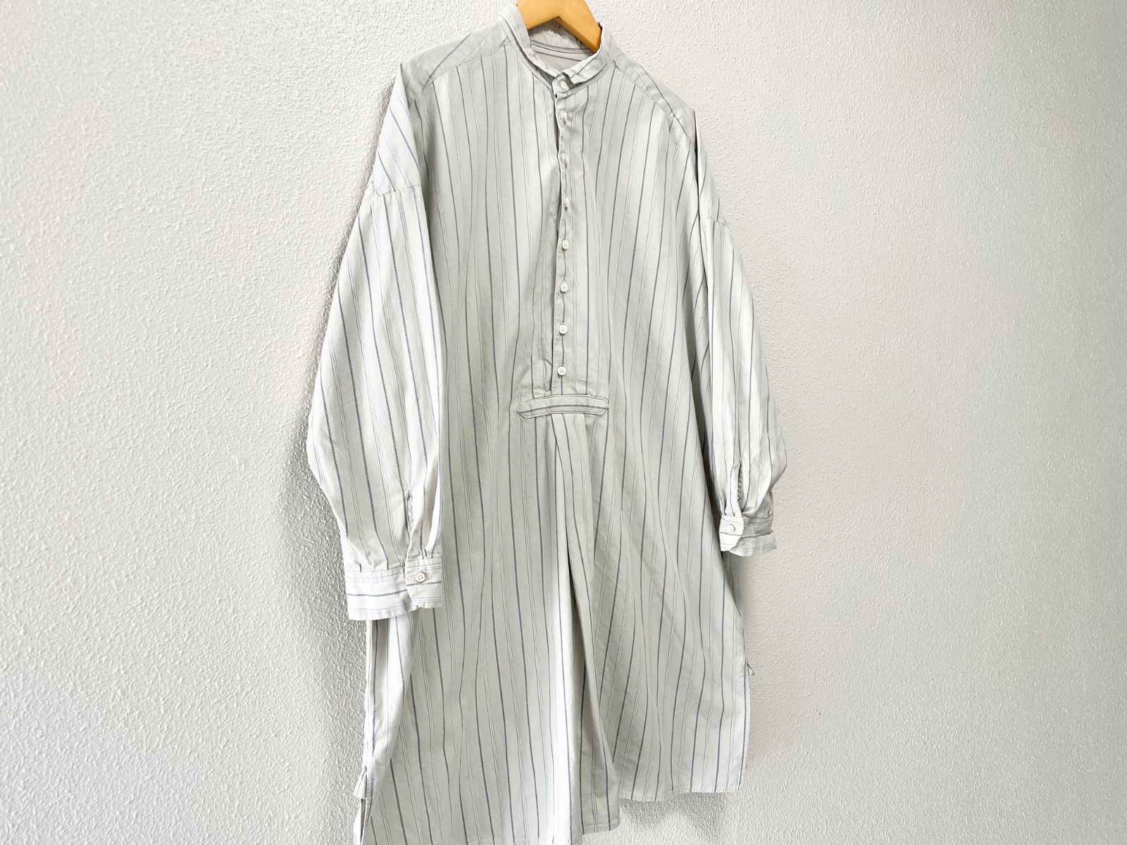 新品 nest Robe ピンストライプ 2way チュニック ワンピース ネストローブ nest Robe コットン スモールカラーストライプチュニック