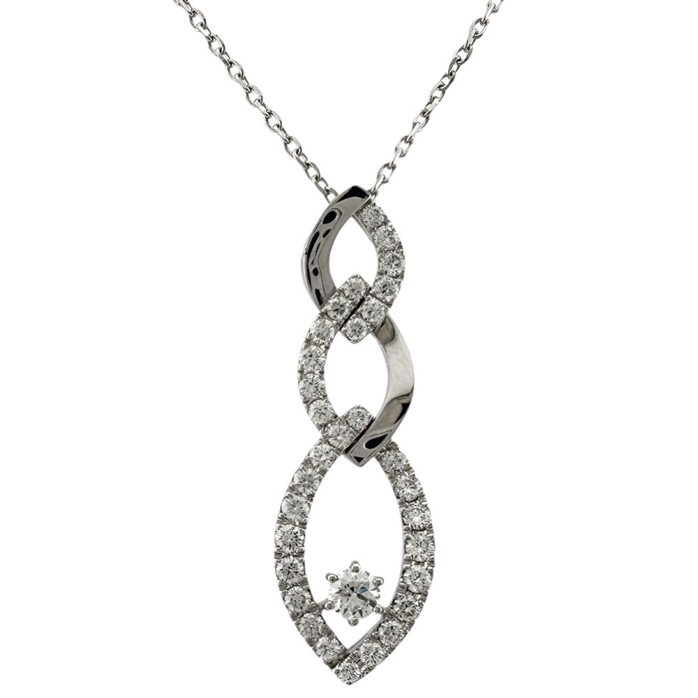 ミキモト ネックレス 18金 K18ホワイトゴールド ダイヤモンド レディース MIKIMOTO 中古 ミキモト