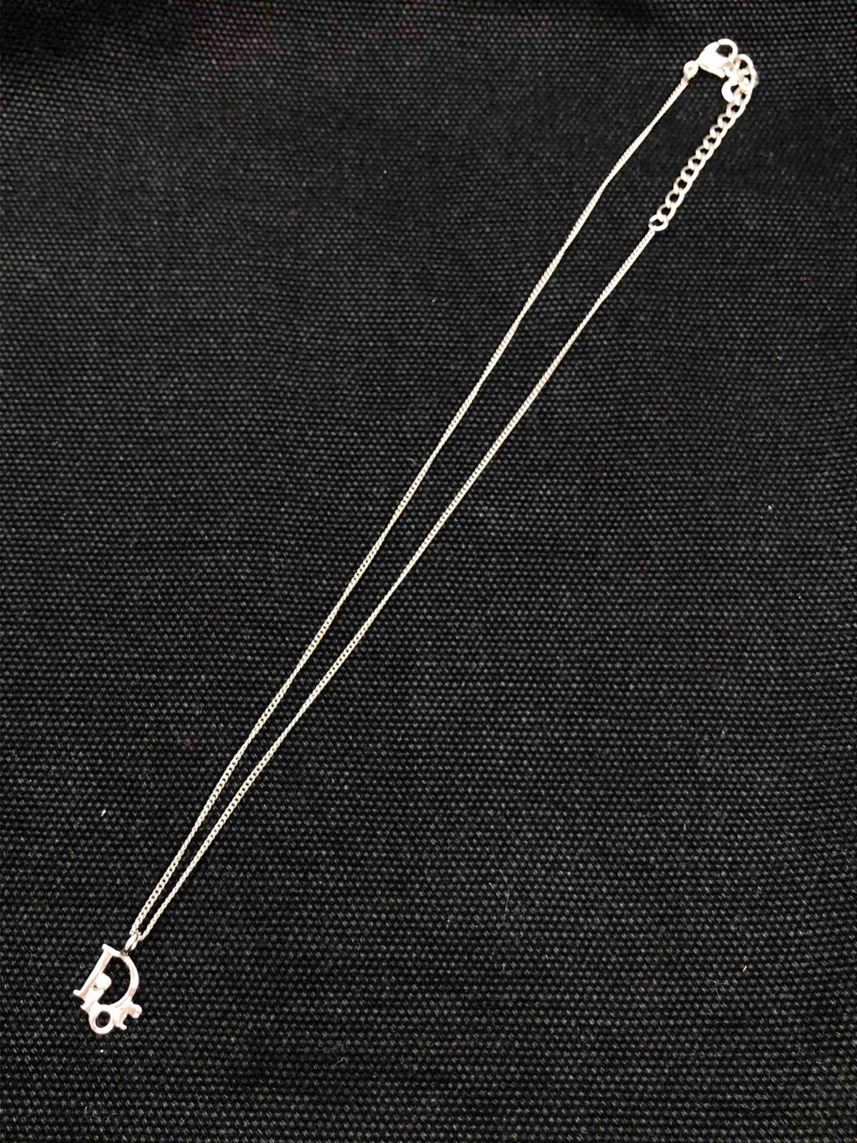 MK212 Christian Dior CDロゴ クリスチャンディオール ネックレス シルバーカラー 長さ約22センチ