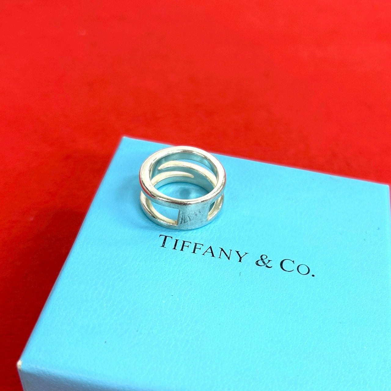 極 美品 TIFFANY&Co. ティファニー ダイアゴナル リング シルバー925