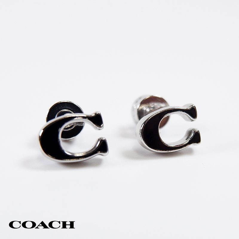 コーチ COACH エナメル シグネチャー スタッド ピアス 両耳用 レディース 女性 アクセサリー アクセ ジュエリー シルバー ゴールド 571173RHO003