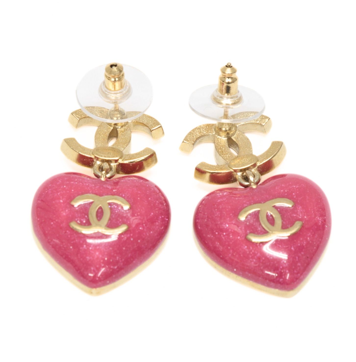 美品 シャネル CHANEL ココマーク ハート スイングピアス ライン
