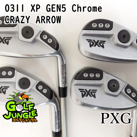 【中古】アイアンセット PXG 0311 XP GEN5 Chrome CRAZY ARROW R2 31 アイアンセット 地クラブ カスタム カーボンシャフト おすすめ メンズ 右[4283]