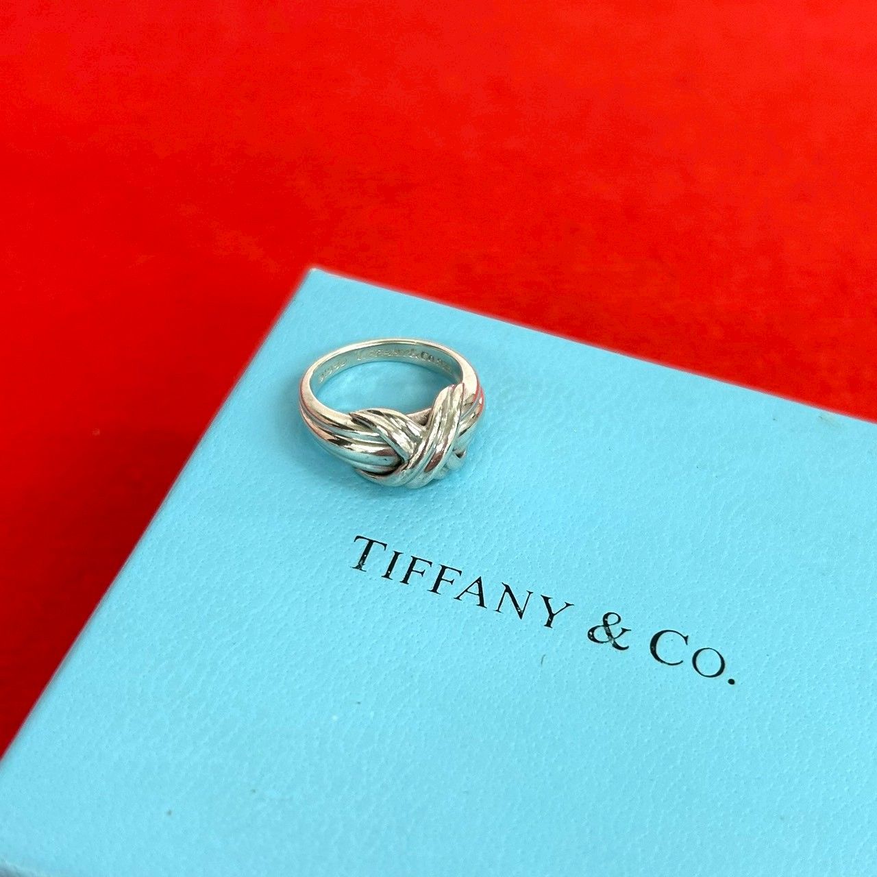 極 美品 TIFFANY&Co. ティファニー ヴィンテージ シグネチャー リング シルバー925 指輪 7号 アクセサリー シルバー 45448