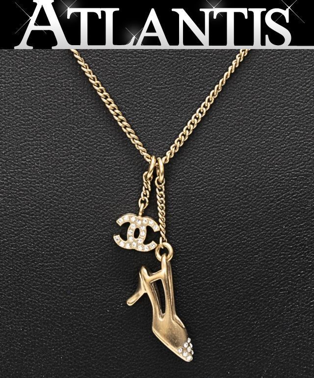 美品 シャネル CHANEL ココマーク ヒールモチーフ ネックレス ゴールド