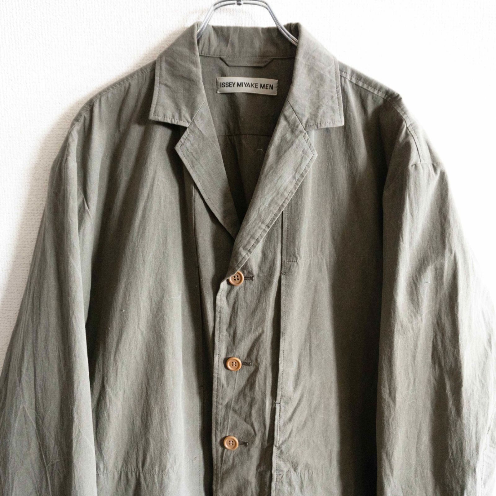 ヴィンテージISSEY MIYAKE ジャケット サイズ3 美品】ISSEY MIYAKE MEN 【デザイン ジャケット】 3 グレー イッセイ