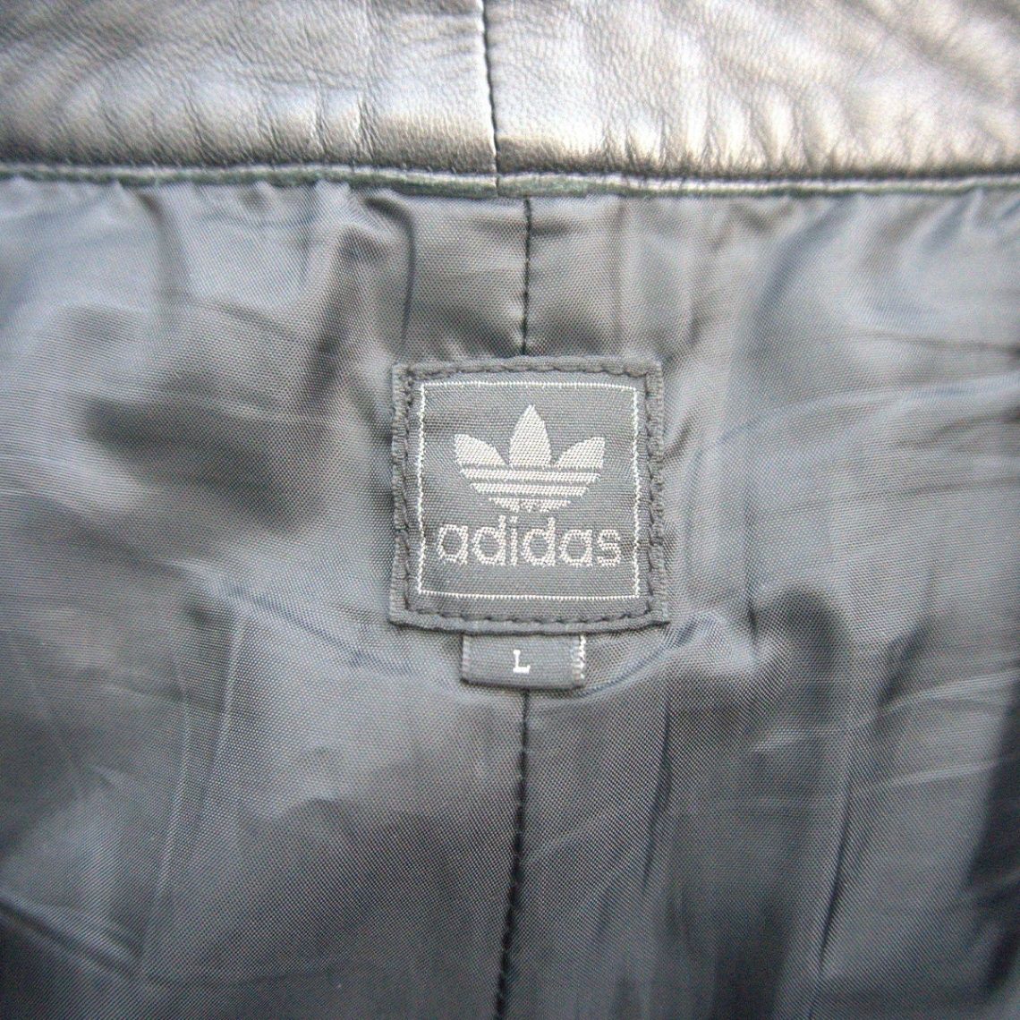 00s/美品】adidas 【レザー トラック パンツ】L アディダス ブラック