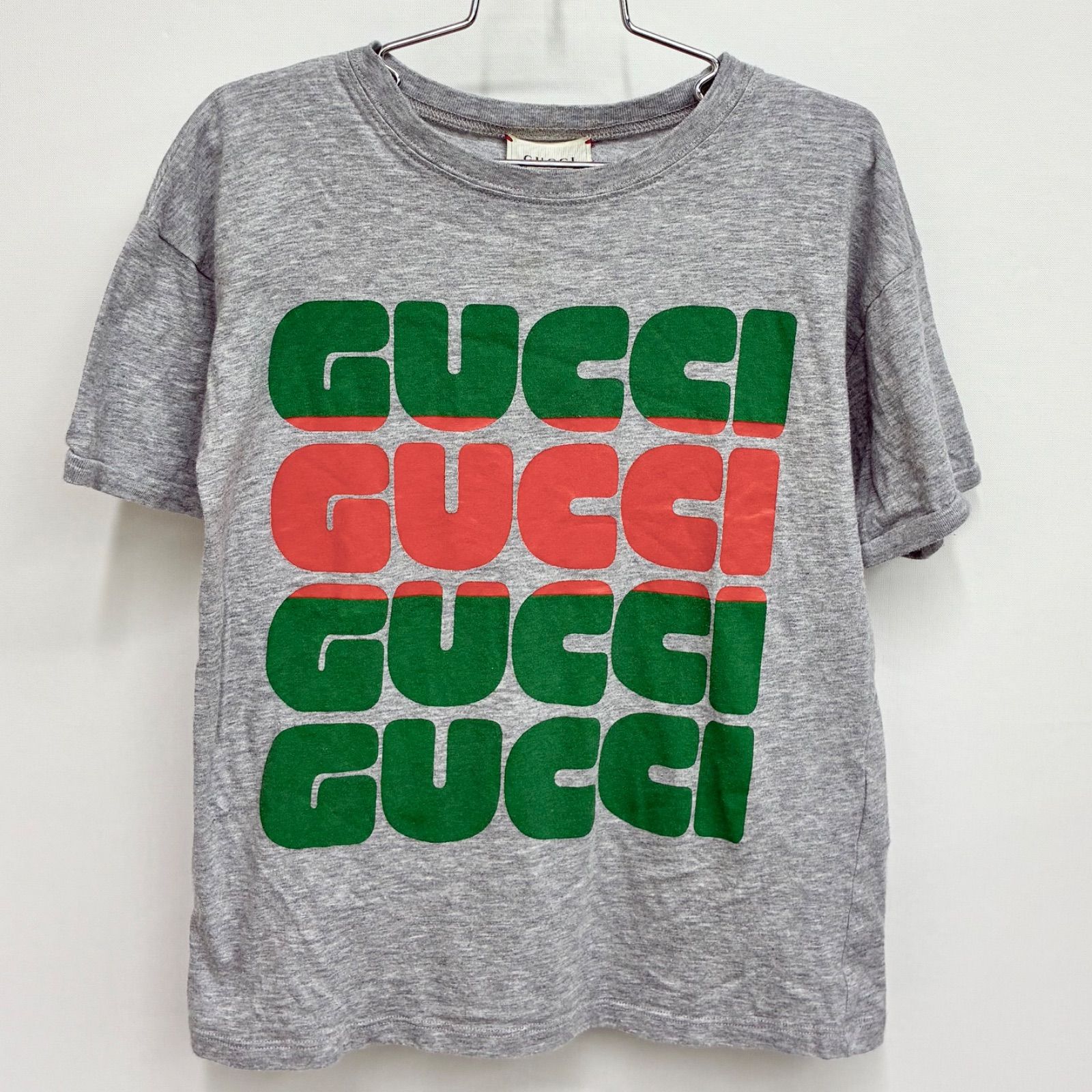 グッチ GUCCI】キッズ ロゴTシャツ 130 (8) グレー - メルカリ