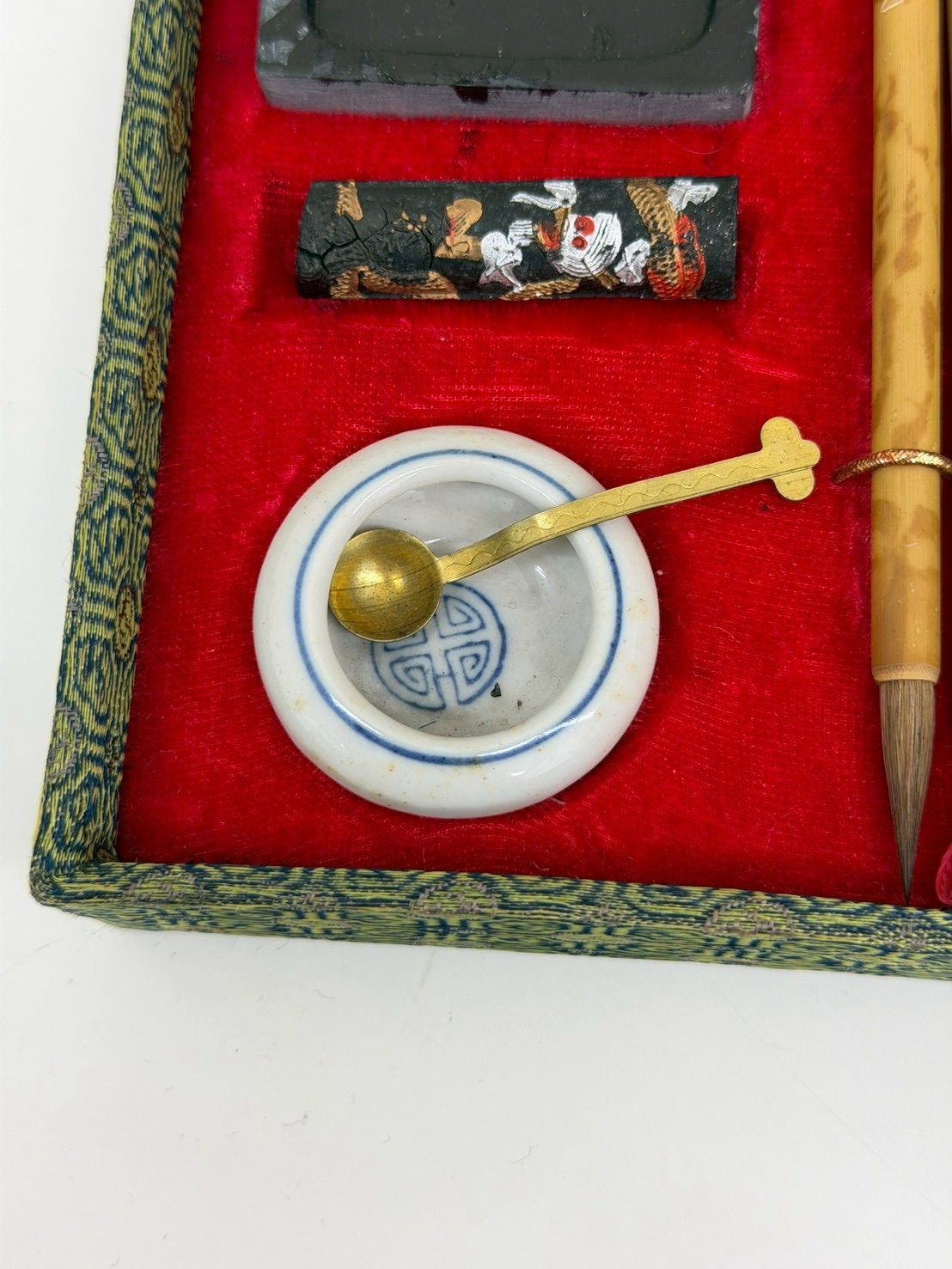 ★うぶだし文房四宝 唐物 古墨セット①★ E【保管品】文房四宝 書道セット 中国 硯 墨 筆 筆入れ コレクション