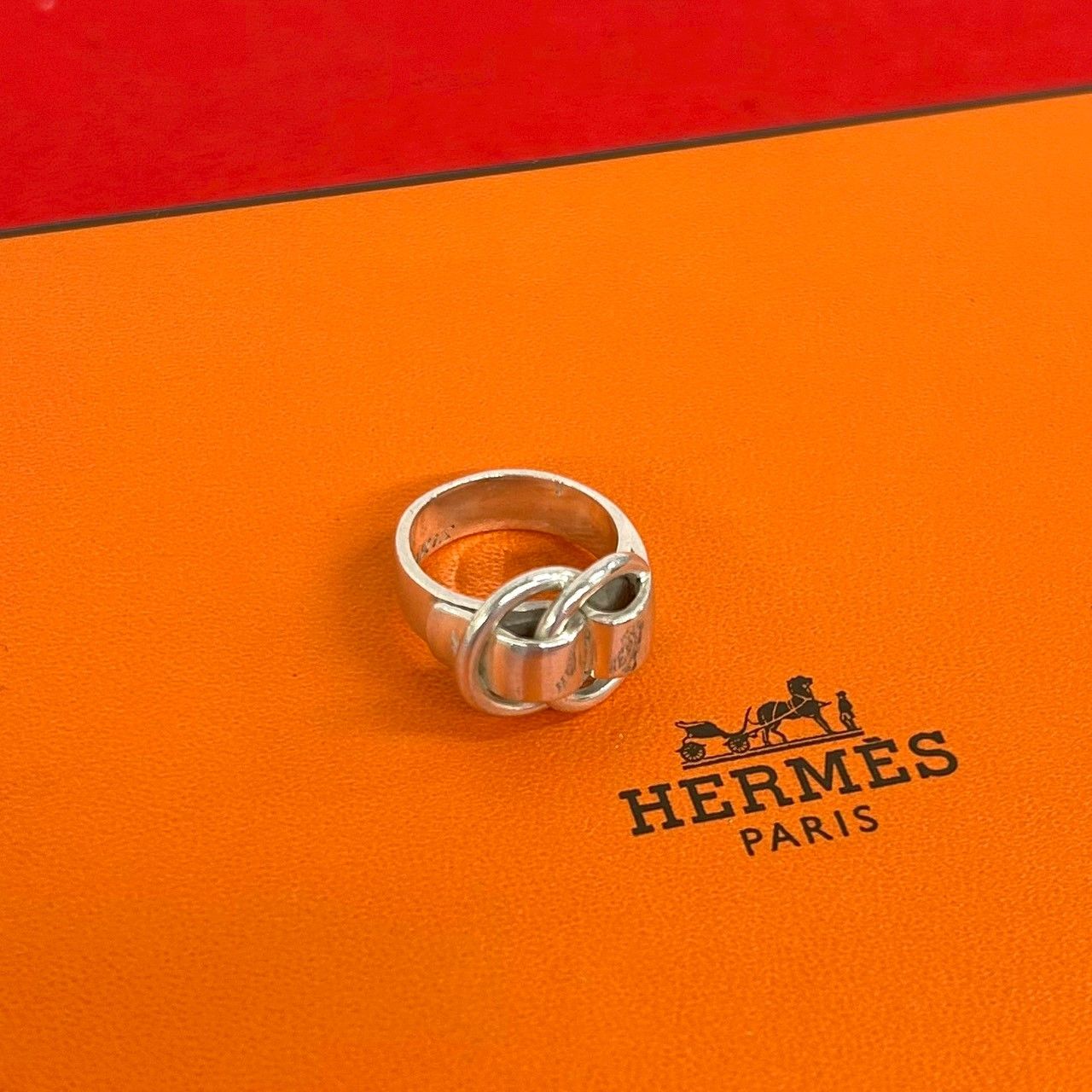 極 美品 HERMES エルメス ヴィンテージ ドゥザノー リング シルバー925