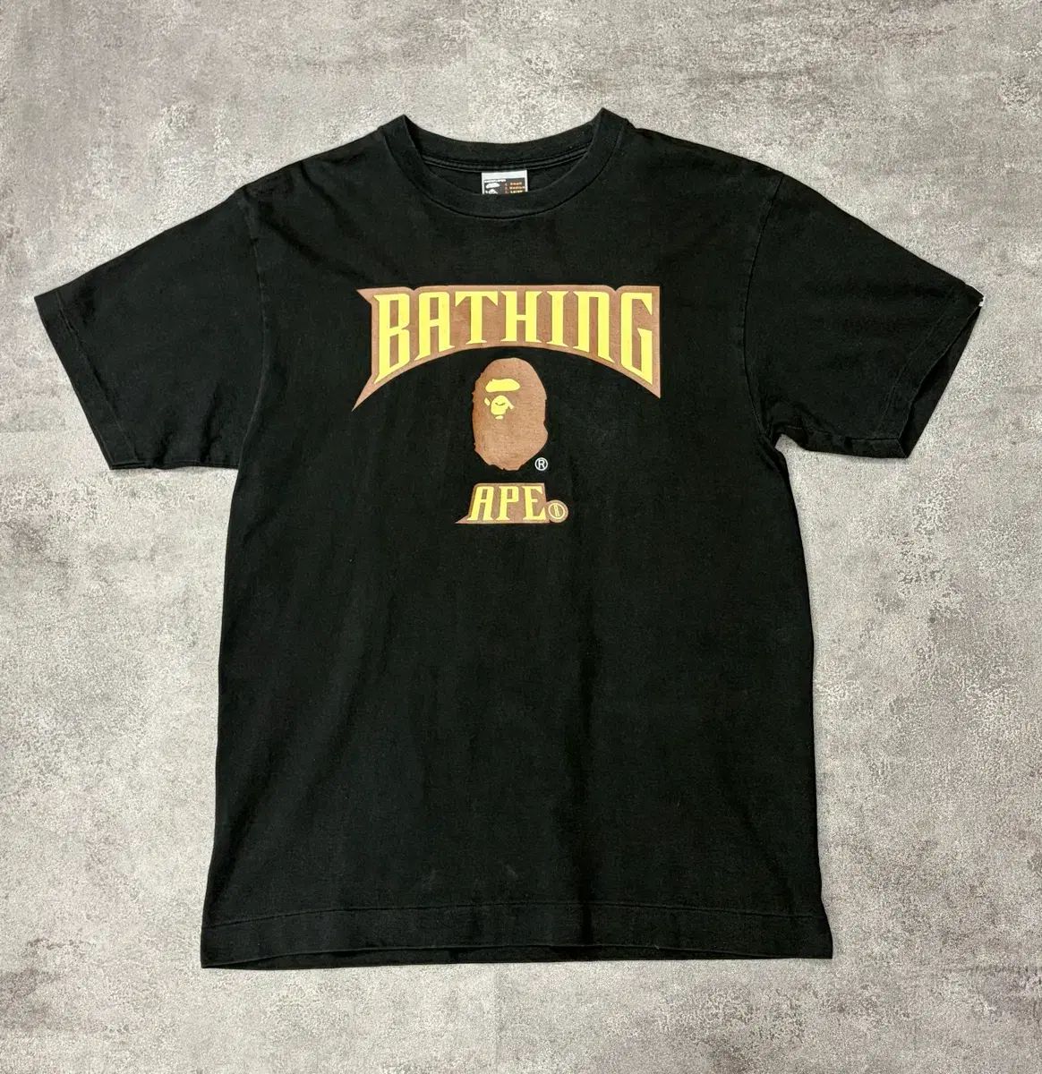 90s A BATHING APE アベイシングエイプ BIG HEAD ヘッド Spellout スペルアウト 半袖Tシャツ