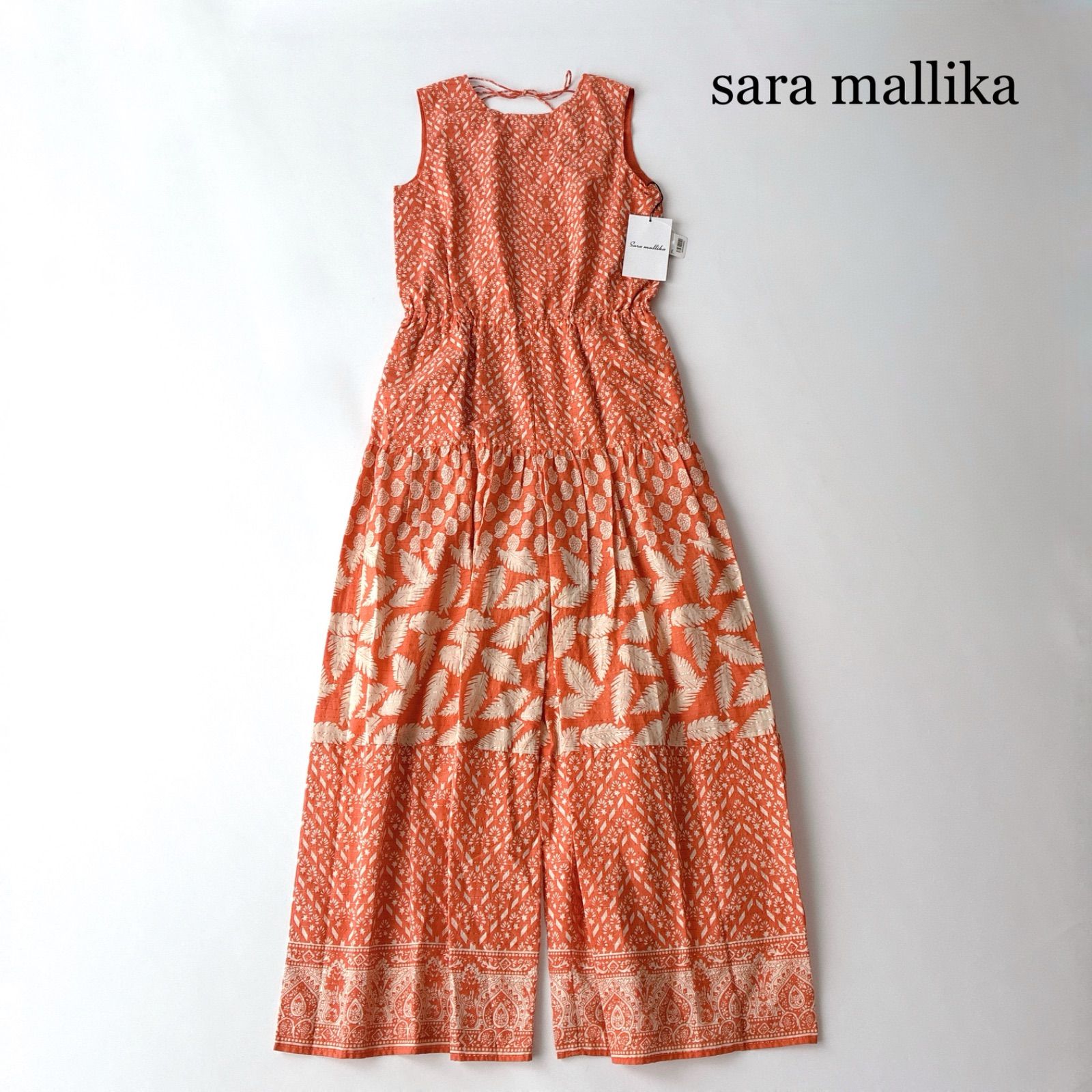 タグ付 sara mallika LEAF PRINT SILK ROMPERS リーフプリント