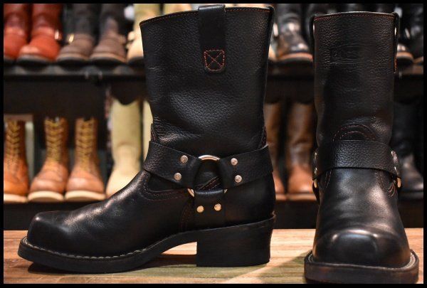 [7.5E Good] Wesco Wesco Custom Harness Boss Black Black Vibram 430 Single 9 inch Height Boots HOPESMORE [GG060]