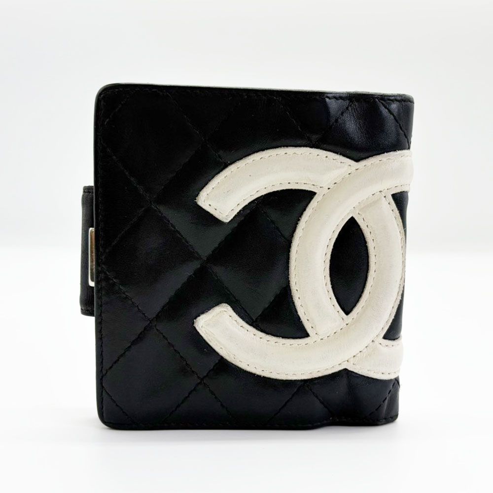 シャネル カンボンライン カードケース ラムスキン レザー 黒 A26725 CHANEL レディース 中古