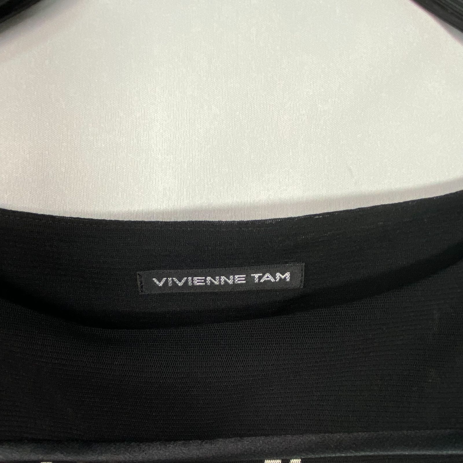Vivienne Tam ヴィヴィアンタム 総柄ワンピース 七分袖 ブラック