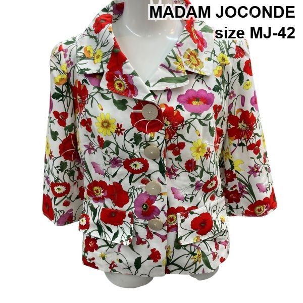MADAM JOCONDE 花柄七分袖チュニック　38サイズ ◇ マダムジョコンダ MADAM JOCONDE ジャケット 七分袖 ショート丈