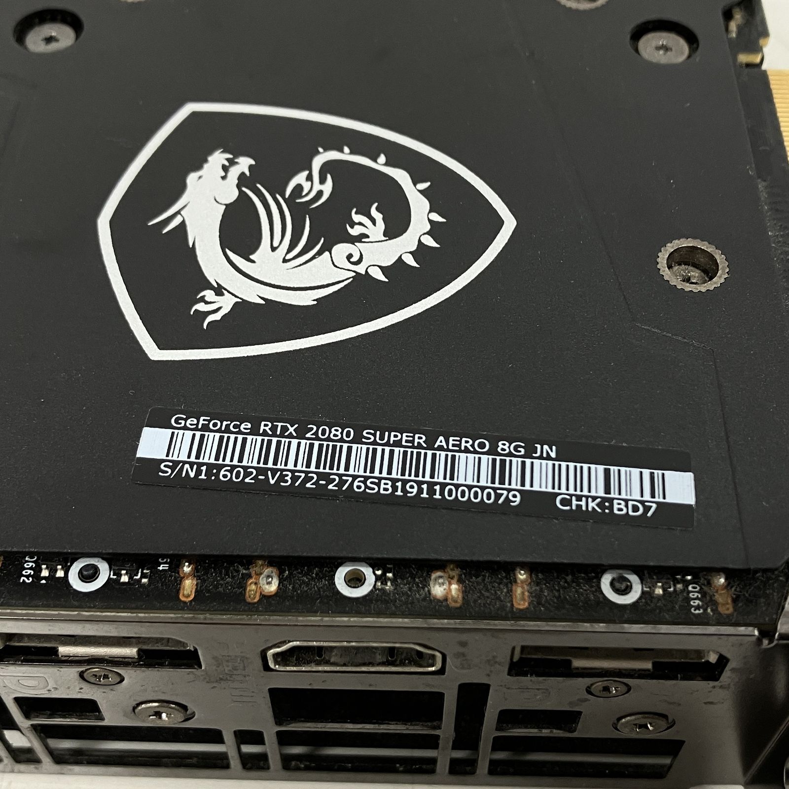 msi GeForce RTX 2080 SUPER AERO 8G グラフィックボード ジャンク