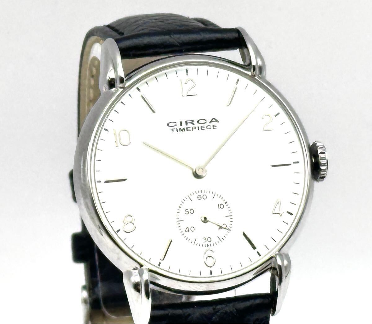 未使用 CIRCA サーカ TIMEPIECE CT114RP ブラック アナログ ウォッチ 腕時計 本革 レザー バンド ブラック 日本製ムーブ スモセコ