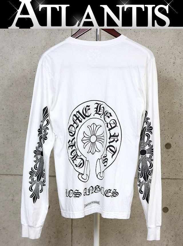 CHROME HEARTS ロンT ホワイト ホースシュー ロサンゼルス 白 CHROME HEARTS 新宿店 クロムハーツ LA限定 ホースシュー×フローラル