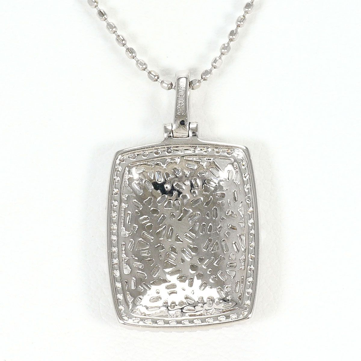 K18WG ネックレス ダイヤモンド 0.04 ct 総重量約1.2g 約40cm K18 18金 WG
