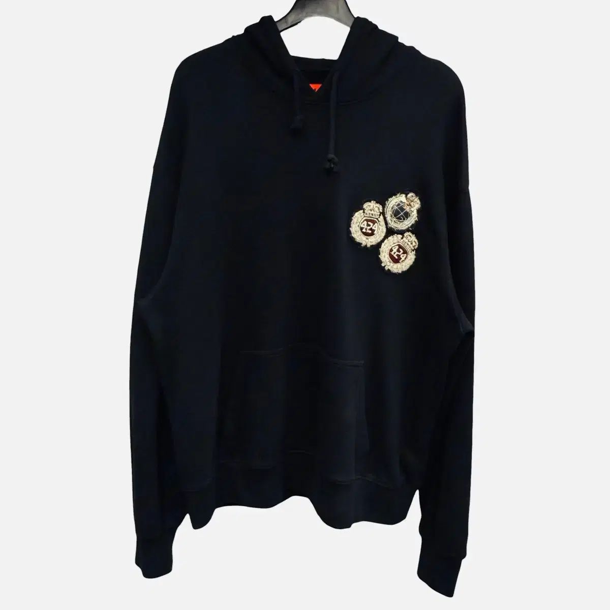 424 ポートゥフォー パッチ ロゴ ブラック フーディ Tシャツ L