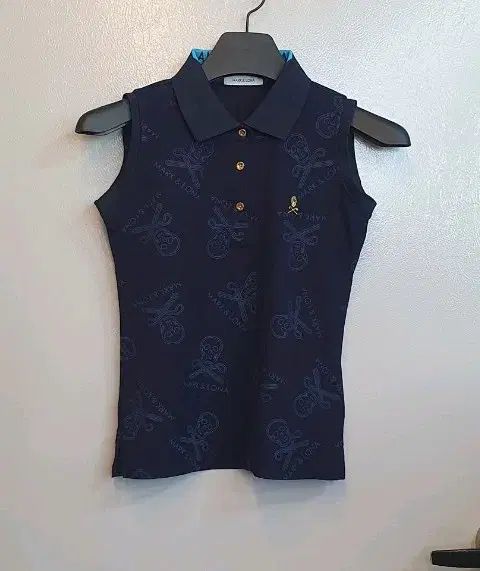 レディース MARK & LONA マークアンドロナ ゴルフウェア ノースリーブ カラーTシャツ ネイビーS