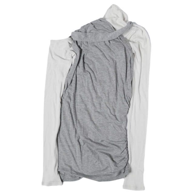 新品 PRANK PROJECT プランクプロジェクト 25SS One Shoulder Layered Top ワンショルレイヤードトップ 31251415605 Free GRAY カットソー 3ピースセットアイテム トップス g27202