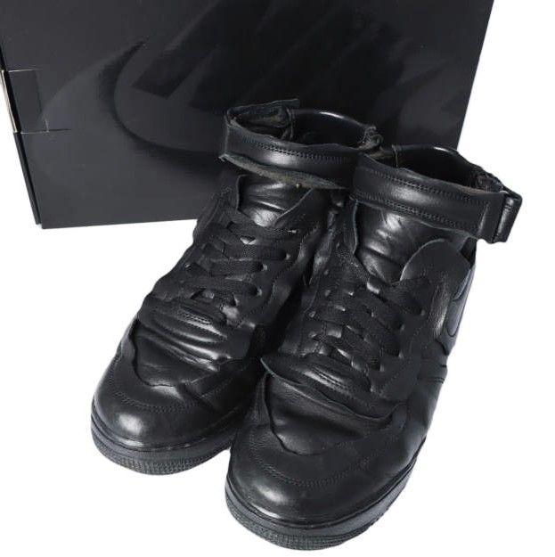 COMME des GARCONS x NIKE コムデギャルソン ナイキ 20AW 別注 AIR FORCE 1 MID エアフォース1 ミッド DC3601-001 US10(28cm) BLACK スニーカー シューズ g27445