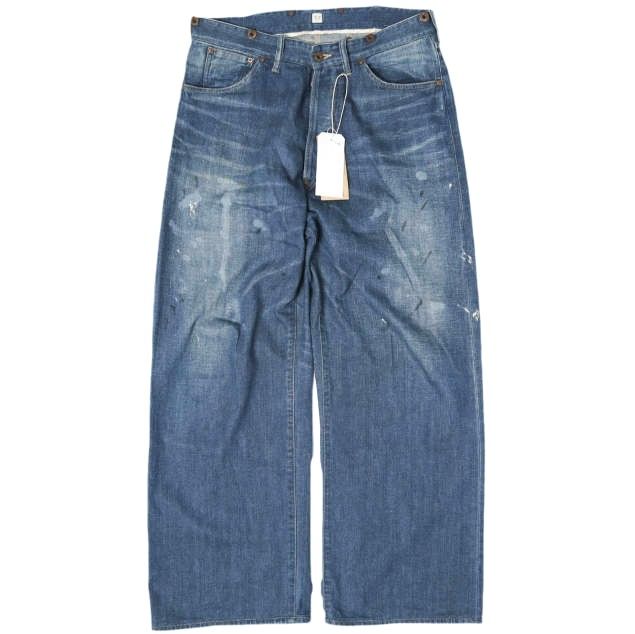 TAIGA TAKAHASHI T.T タイガタカハシ LOT.704 DENIM TROUSERS C.1920'S ダメージ&ペイント加工 デニムトラウザーズ TTSS25704 34 DAMAGED INDIGO PAINT 定価77,000円 パンツ 32,370円